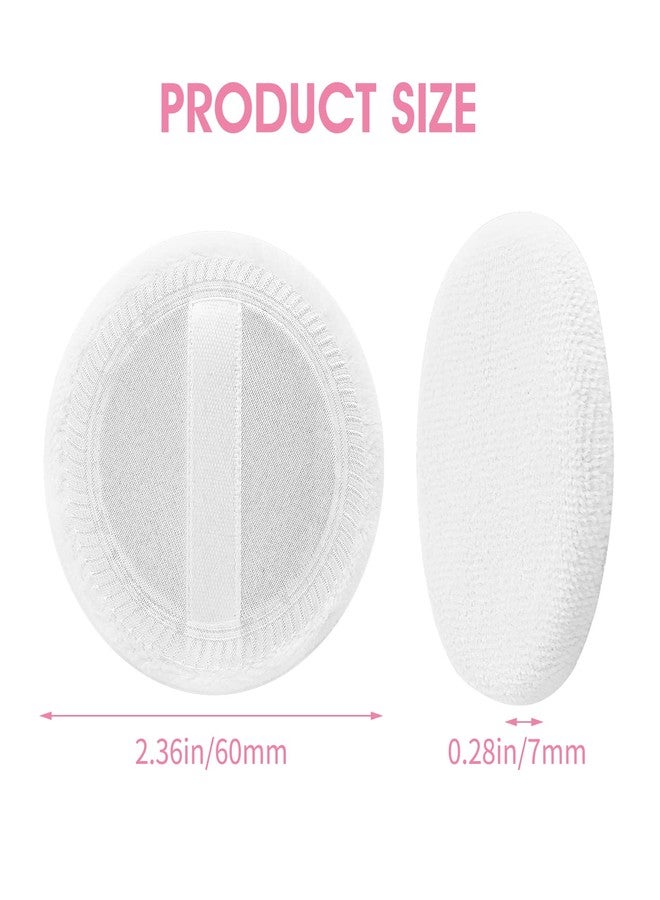 Sibba Loose Powder Puff 12 Pieces Round Velour Face Makeup Compact Body Container Setting Pressed Blending Foundation Cream Make Up Ribbon Strap Sponge Cushion Applicator (White) - Image 4